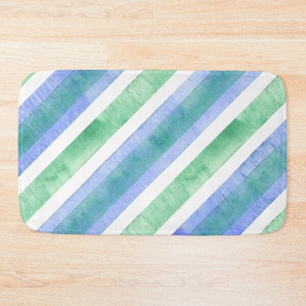 Item preview, Blue Green Watercolor Diagonal Pinstripe Pattern, Watercolor Diagonal Stripes, Watercolor Diagonal Lines  designed and sold by antevasinart.