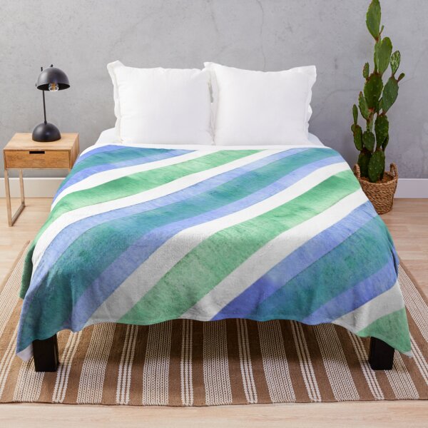 Item preview, Blue Green Watercolor Diagonal Pinstripe Pattern, Watercolor Diagonal Stripes, Watercolor Diagonal Lines  designed and sold by antevasinart.