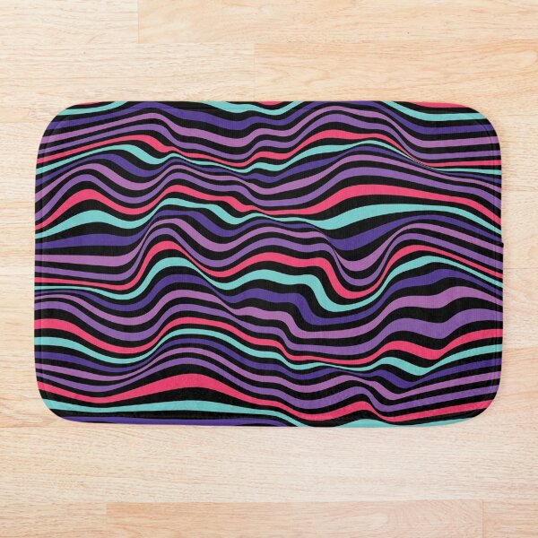 Item preview, Violet wavy wallpaper surface. Multicolor curved lines background design. Trendy wave folds pattern texture designed and sold by Sadil.