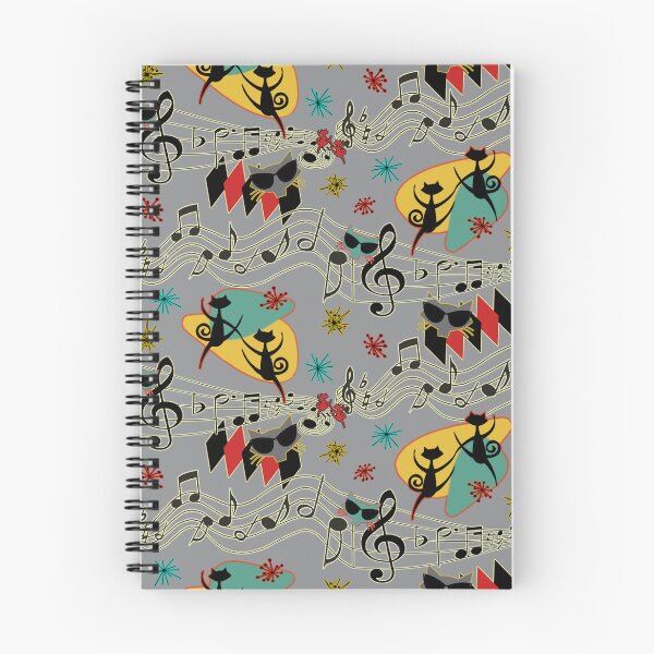 Item preview, Rockabilly Cool Cats on Gray designed and sold by bmfabricdesigns.