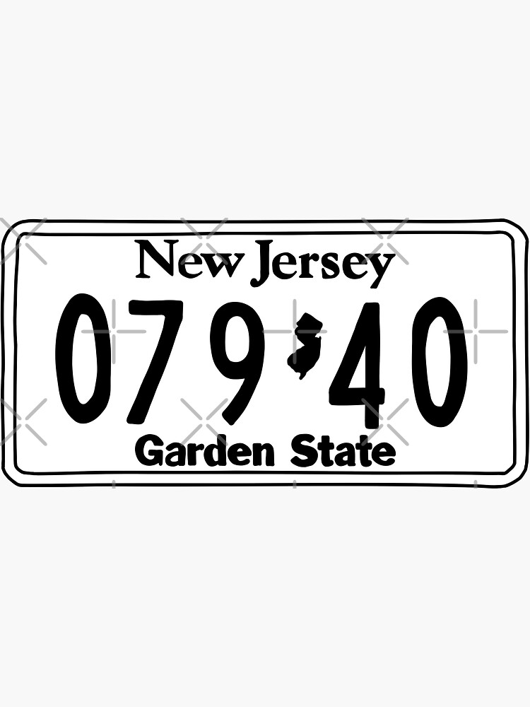 "madison NJ zip code license plate sticker" Sticker for Sale by