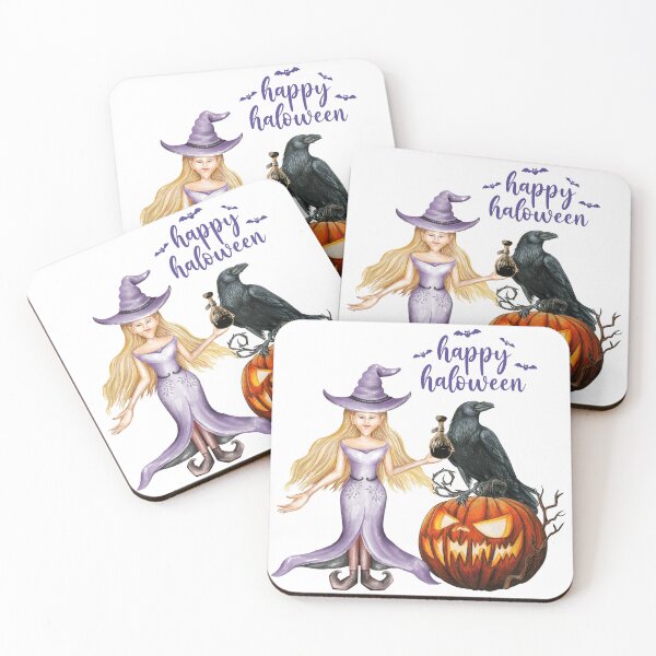 Item preview, Happy Halloween Scary Carved Pumpkin and Purple Witch designed and sold by silviaol.