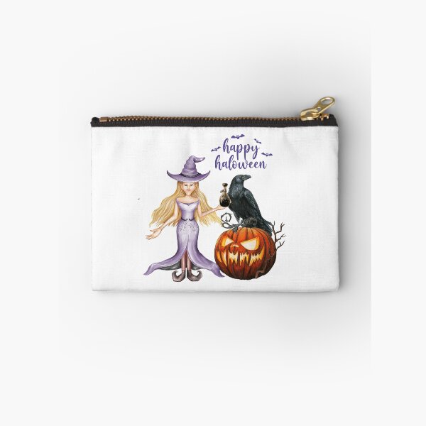 Item preview, Happy Halloween Scary Carved Pumpkin and Purple Witch designed and sold by silviaol.