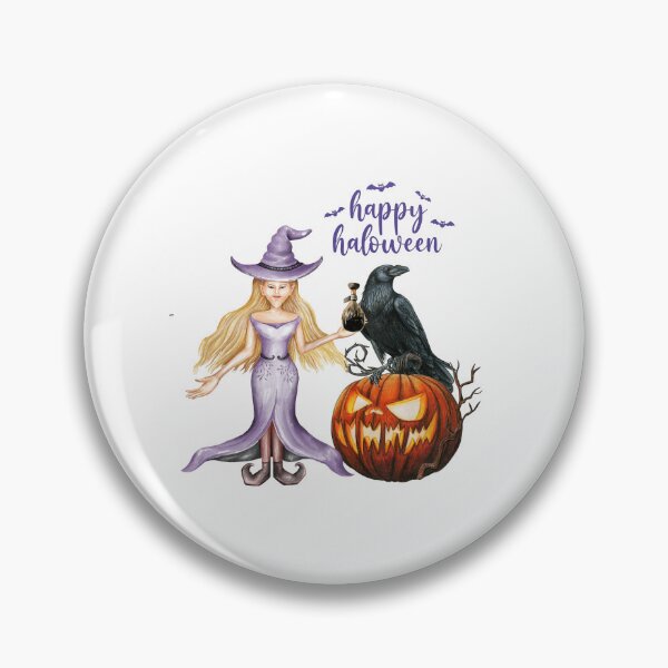 Item preview, Happy Halloween Scary Carved Pumpkin and Purple Witch designed and sold by silviaol.