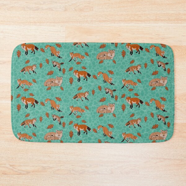 Item preview, Red Foxes in Teal designed and sold by Ashley Gagnon.