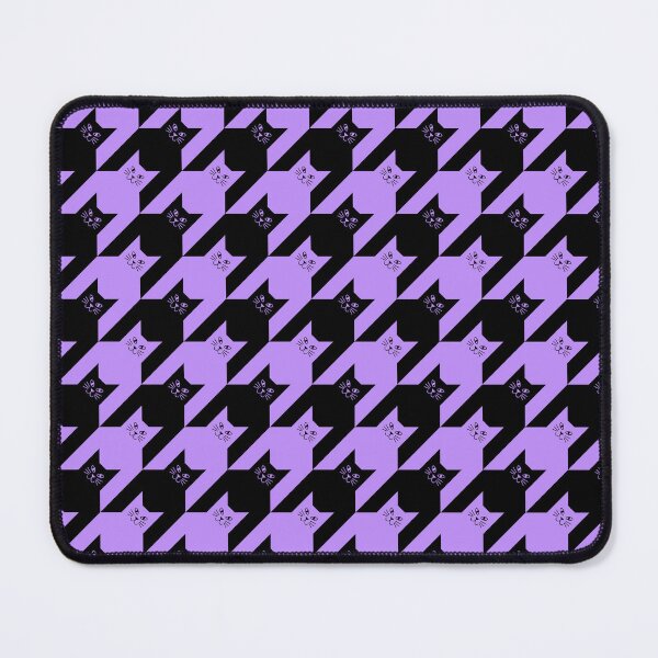 Item preview, Catstooth Black and Purple Cat Houndstooth Pattern designed and sold by Julie Erin Designs.