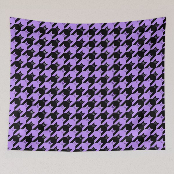 Item preview, Catstooth Black and Purple Cat Houndstooth Pattern designed and sold by Julie Erin Designs.