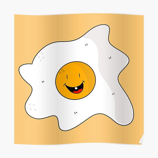 Póster «Ilustración de dibujos animados de huevo feliz» de ...