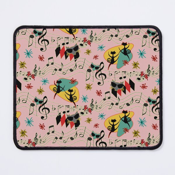 Item preview, Rockabilly Cool Cats on Pink designed and sold by bmfabricdesigns.