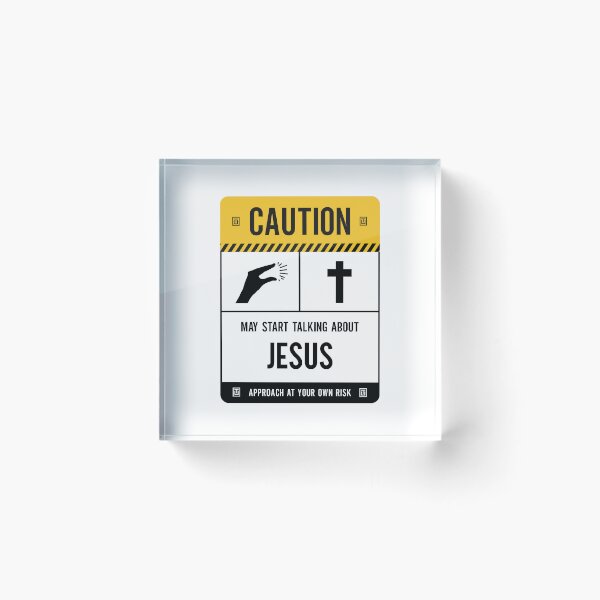 Item preview, Caution May Start Talking About Jesus designed and sold by Uppercase Tees.