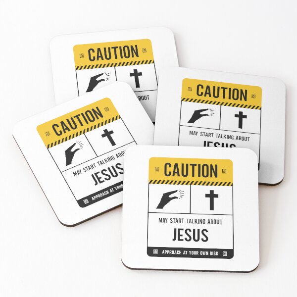 Item preview, Caution May Start Talking About Jesus designed and sold by Uppercase Tees.