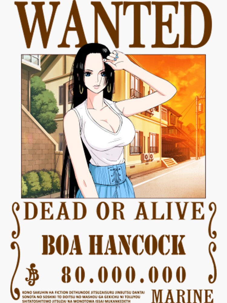 Boa Hancock One Piece Wanted T Shirt Sticker For Sale By Matildabshire Redbubble 6124