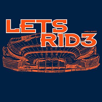 LET'S RIDE! Denver Broncos Vintage T Shirt World Tour Football T-Shirt