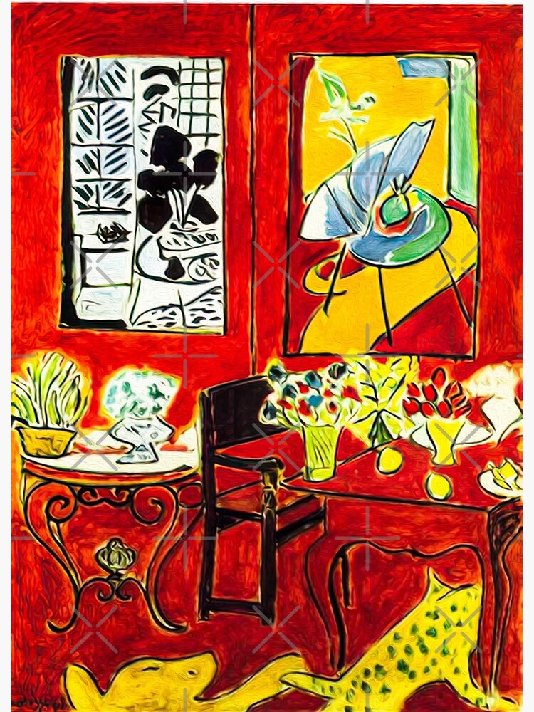 大宮Henri Matisse、INTERIEUR ROUGE、希少高級画集画、新品額装付 人物画