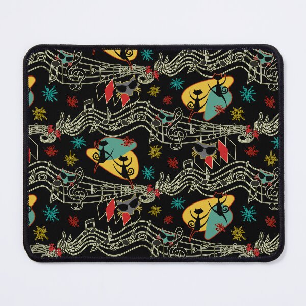 Item preview, Rockabilly Cool Cats on Black designed and sold by bmfabricdesigns.