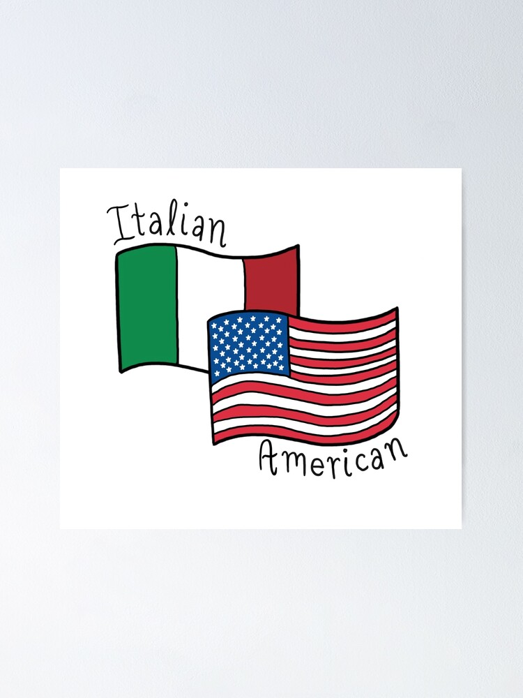 “Italian American Flags Doodle” Poster for Sale by ArtsyByAng | Redbubble