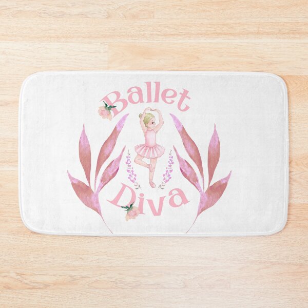 Item preview, BALLET DIVA- WATERCOLOR BALLERINA WITH PINK LEAVES AND WREATH designed and sold by Iskybibblle.
