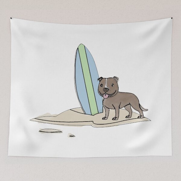 Item preview, Surfing staffy designed and sold by ErinJain.
