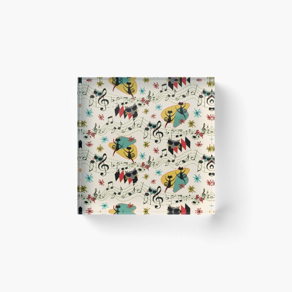 Item preview, Rockabilly Cool Cats on Cream designed and sold by bmfabricdesigns.