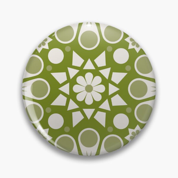 Item preview, Retro Geometric Floral - Avocado Green designed and sold by latheandquill.