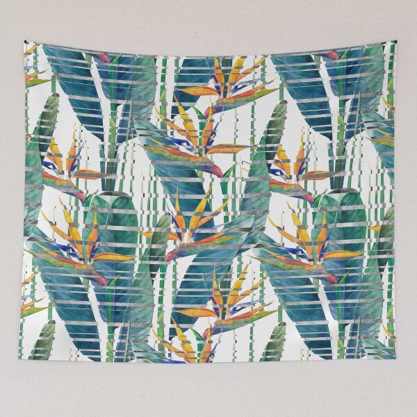 Item preview, Watercolor strelitzia with glitch effect designed and sold by Ekaterina Glazkova.