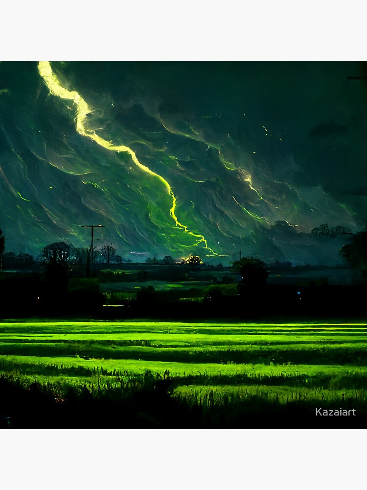 Green Lightning, Strike Home Sticker for Sale by Kazaiart