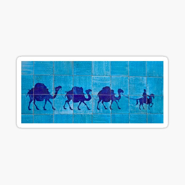 Vista previa del artículo con la obra «Silk Road Tile Camels, Khiva», diseñado y vendido por Gillian Anderson LAPS, AFIAP.