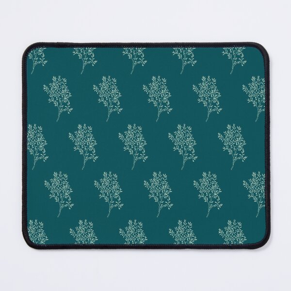 Item preview, Mint Green Branches And Leaves On Midnight Green Background designed and sold by burbankdesigns.