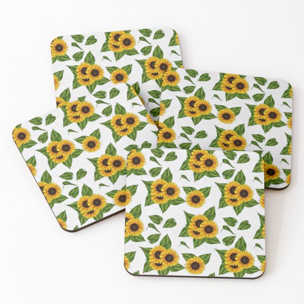 Item preview, Sunflowers on White background designed and sold by JadeRyder.