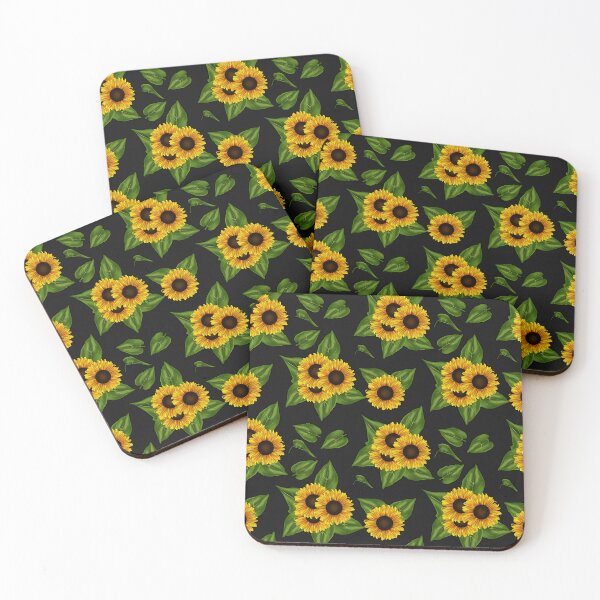 Item preview, Sunflowers on Black background designed and sold by JadeRyder.