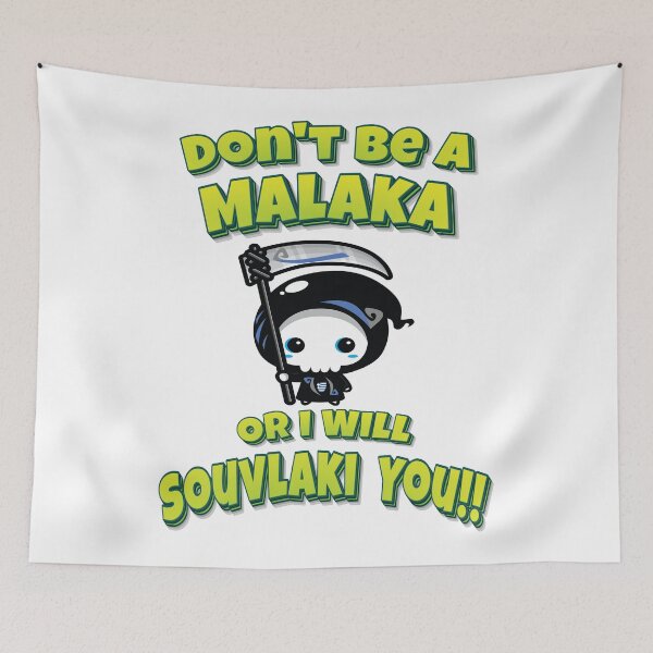 Item preview, Don't Be A Malaka Or I Will Souvlaki  You!! Greek Grim Reaper designed and sold by ProjectX23.