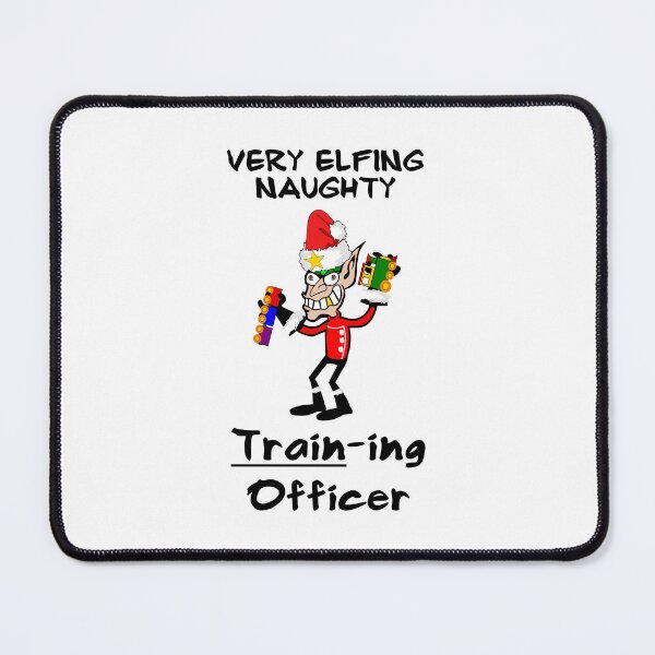 Item preview, Very Elfing Naughty Train-ing Officer - Bad, Naughty Elf Holding A Broken Train designed and sold by Oaks Creations.