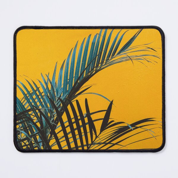 Item preview, green leaves palm trees with yellow backround designed and sold by Asombrosa.