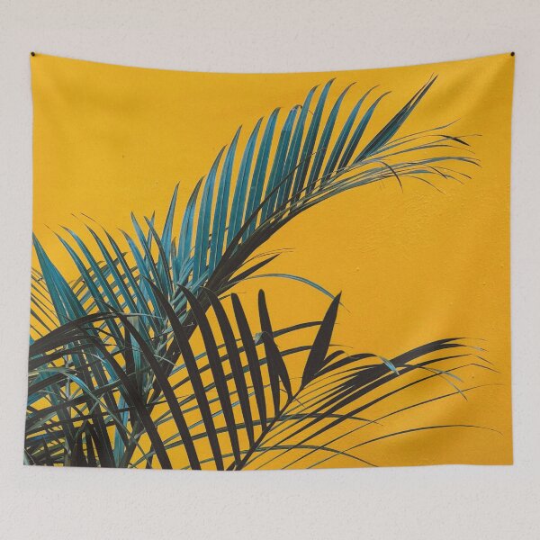 Item preview, green leaves palm trees with yellow backround designed and sold by Asombrosa.