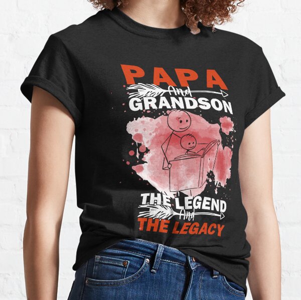 Proud Papa Baseball T Grandson Idea For Grandpa Men's Back Print T-shirt