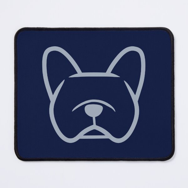 Item preview, French Bulldog face silhouette in light gray on Navy - Gray Frenchie gifts by Smooshface United designed and sold by smooshfaceutd.