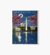Lámina rígida Washington DC, casa blanca, lago, cartel de viaje vintage