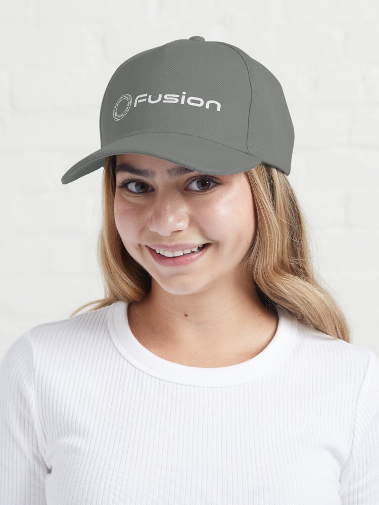 Alternate view of Fusion logo (white landscape) Cap