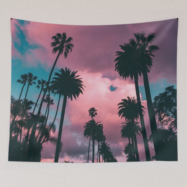 Item preview,  california beach palm trees with beautiful sunset for sunset palm trees lovers gift designed and sold by Asombrosa.