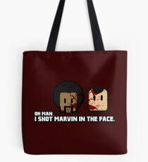 Toon Quote : Pulp Fiction - I Shot Marvin in the Face Tote Bag
