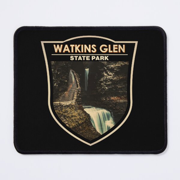 Item preview, Watkins Glen State Park New York Watercolor Badge designed and sold by KrisSidDesigns.