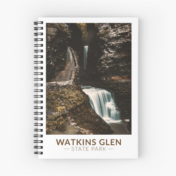 Item preview, Watkins Glen State Park New York Watercolor Vintage designed and sold by KrisSidDesigns.