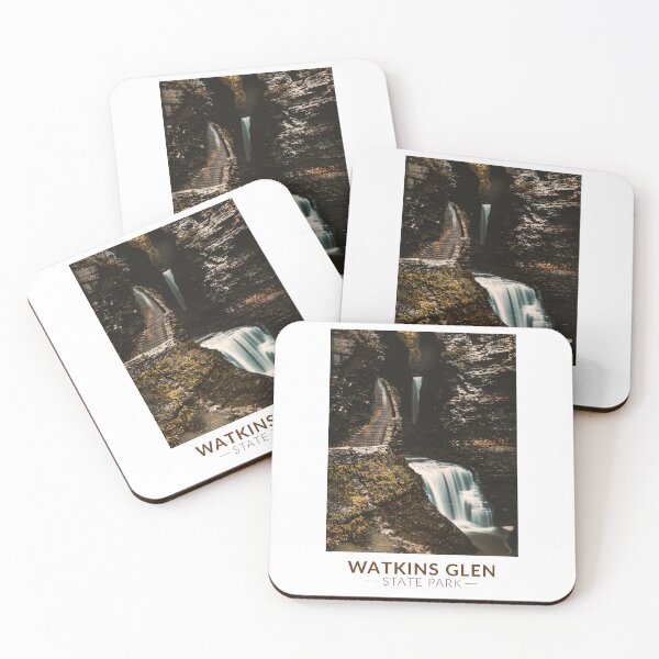 Item preview, Watkins Glen State Park New York Watercolor Vintage designed and sold by KrisSidDesigns.