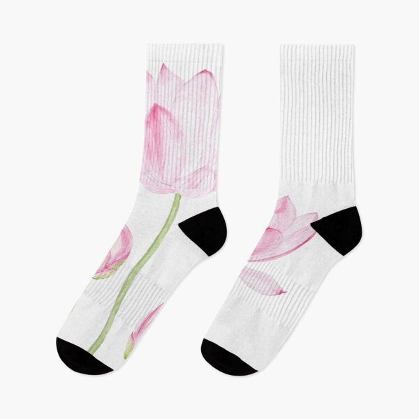 Item preview, hand painted pink lotus flowers watercolor  designed and sold by ColorandColor.