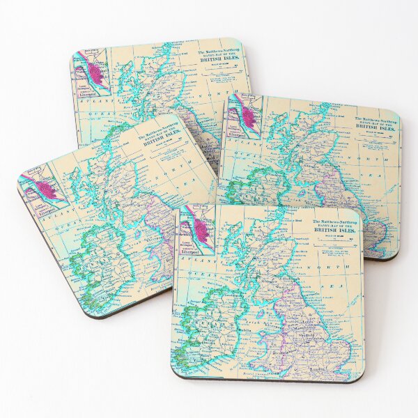 Item preview, Vintage Map of the British Isles | Dated 1898 | Colorized designed and sold by DazellsEmporium.