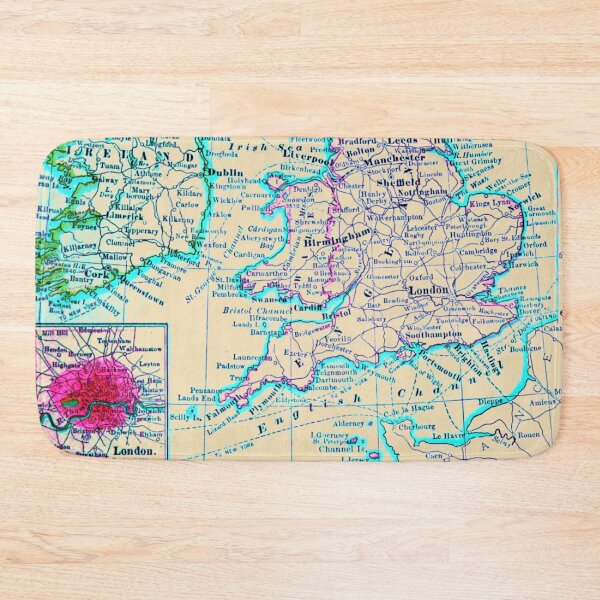 Item preview, Vintage Map of the British Isles | Dated 1898 | Colorized designed and sold by DazellsEmporium.