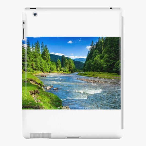 Mountain river in spruce forest iPad Snap Case
