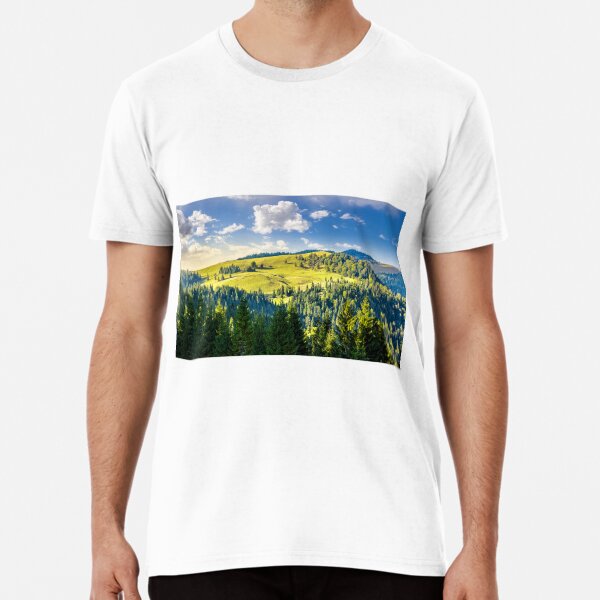 coniferous forest on the hill Premium T-Shirt