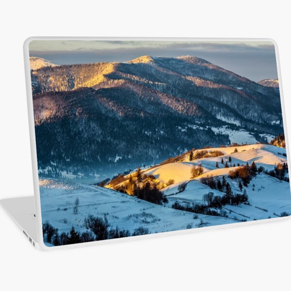 sunrise in winter carpathians Laptop Skin