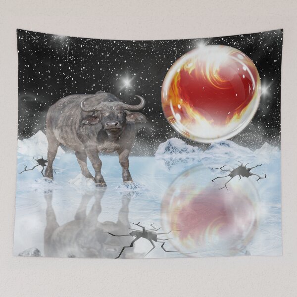 Item preview, A buffalo is strayed on icy surface. designed and sold by ThanhCong-VN.